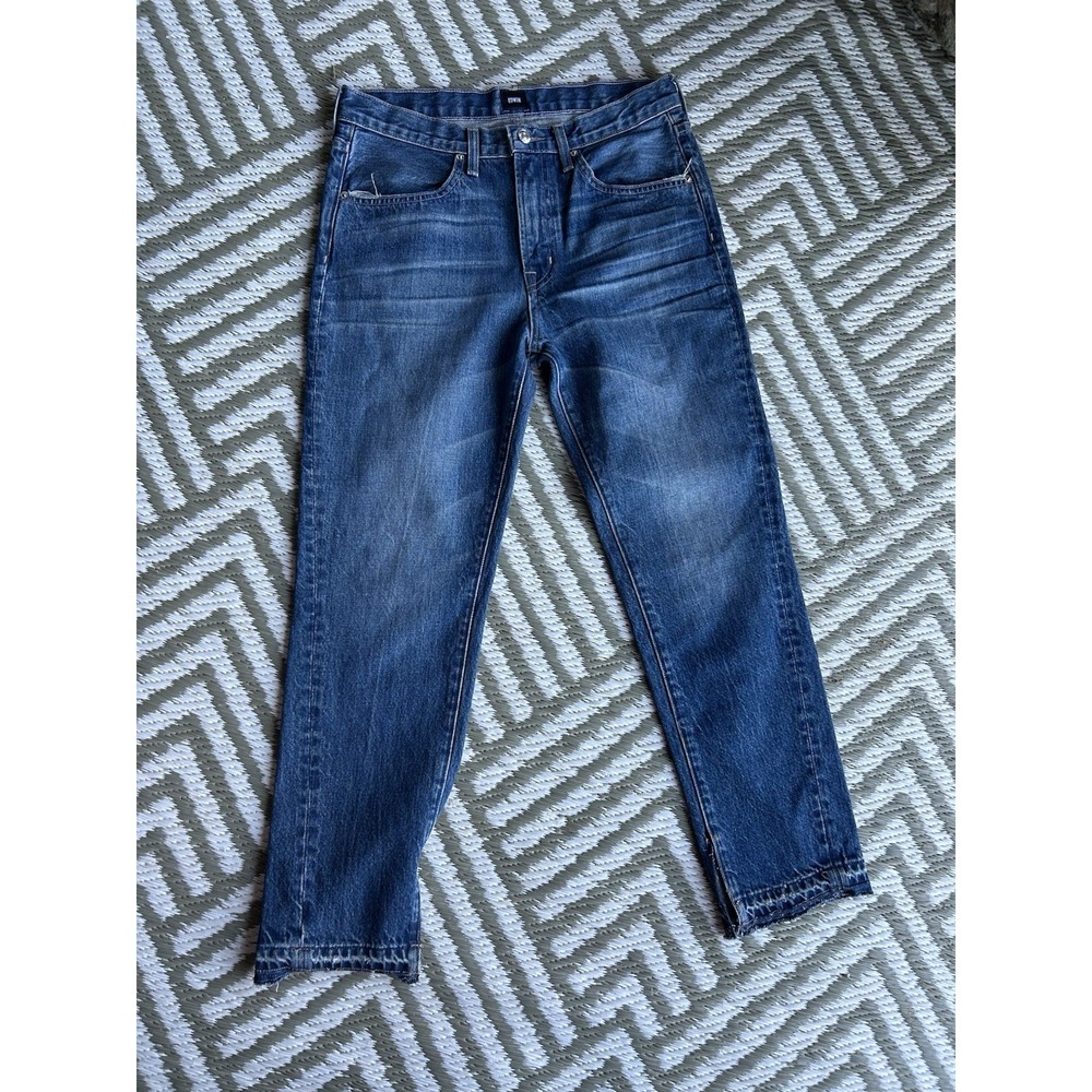 Edwin Blue Jeans Size 26 classic medium-blue wash and a prominent Japanese denim
